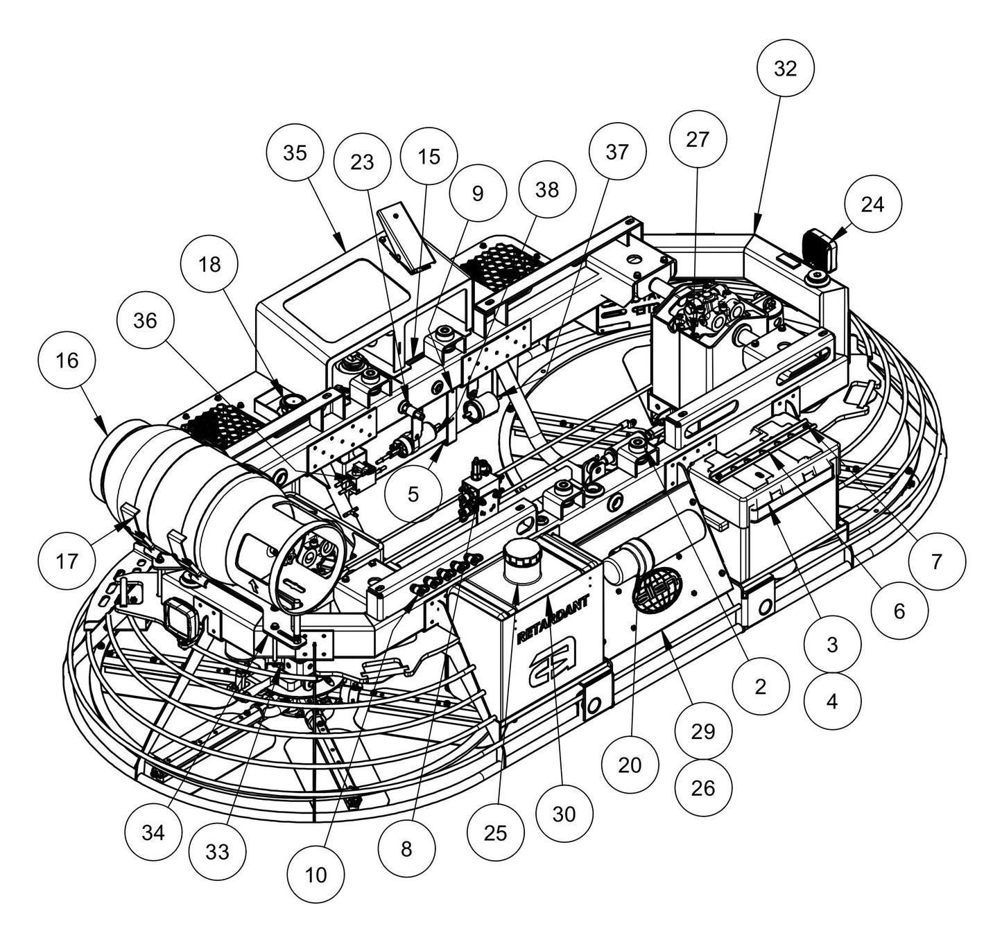 HDX615 Main Frame Assembly-2 Parts