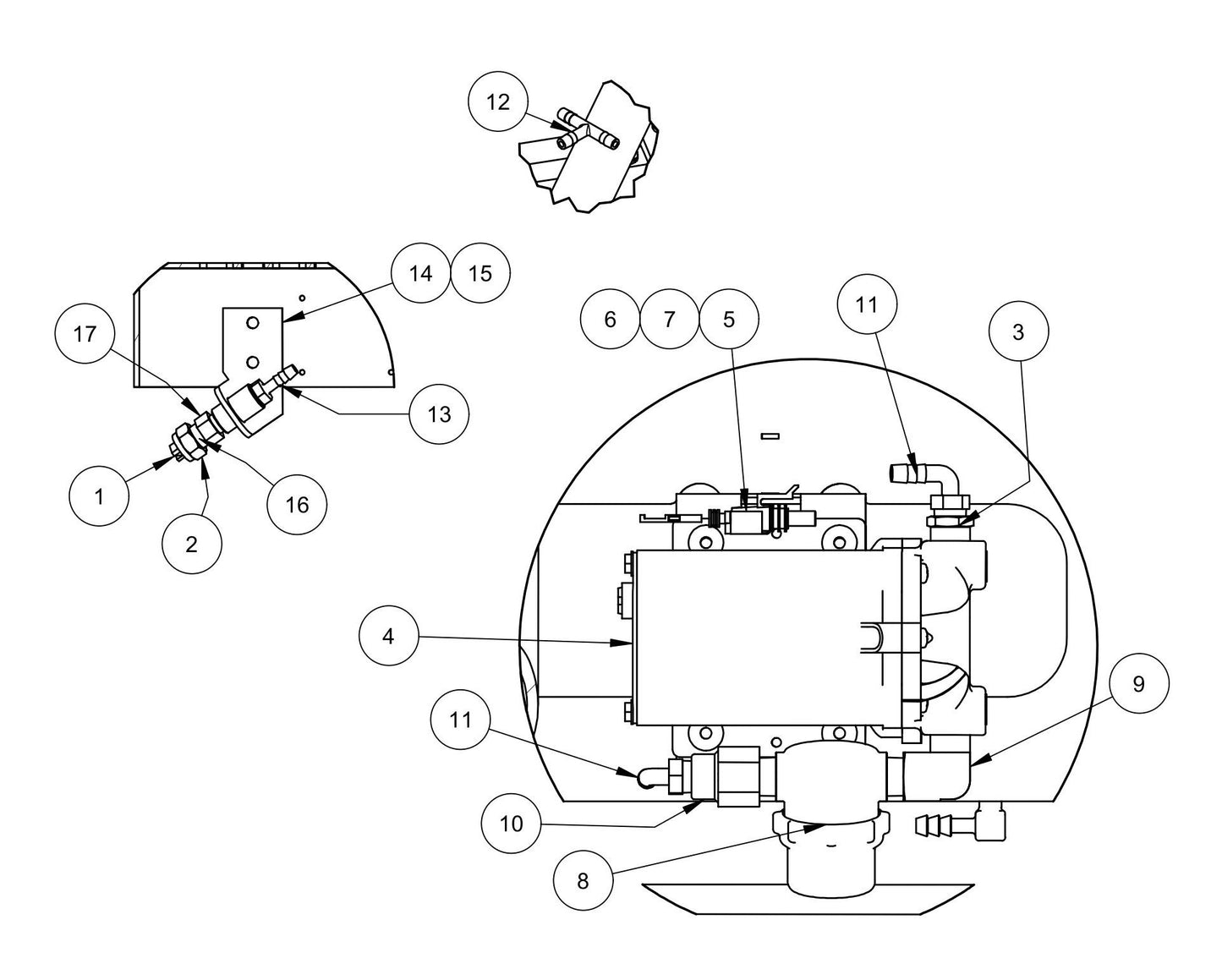 HDX615 Spray System Assembly Parts