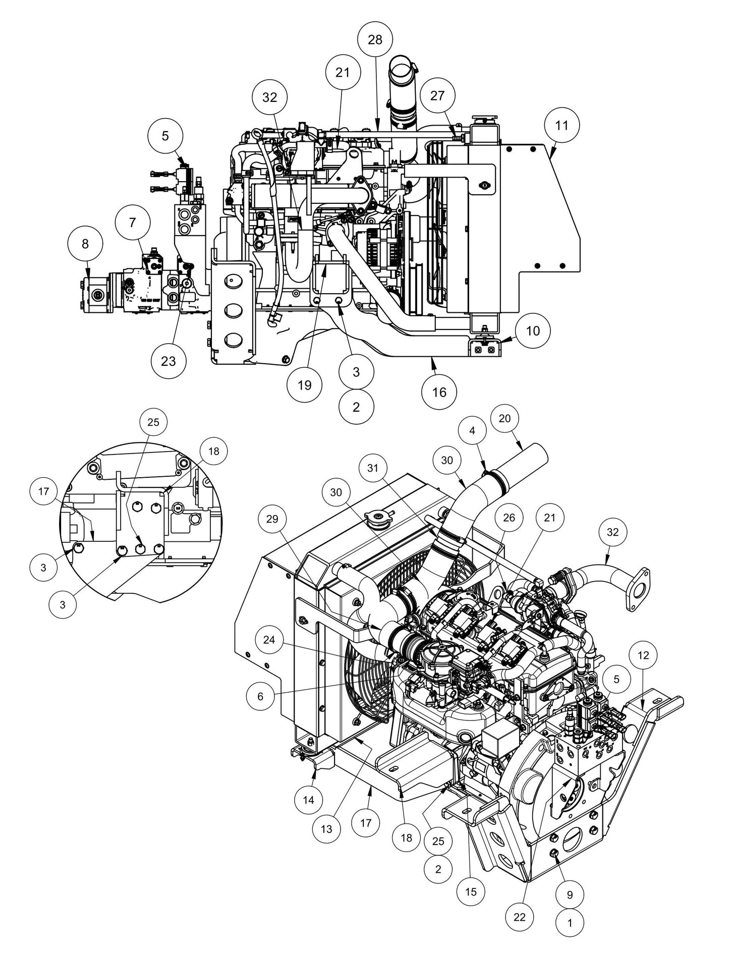 HDX615 Engine Assembly Parts