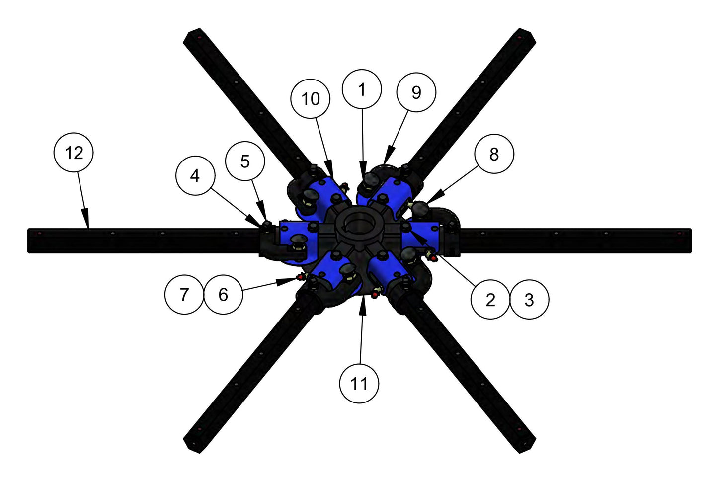 HDX615 Spider (Left Hand) Assembly Parts