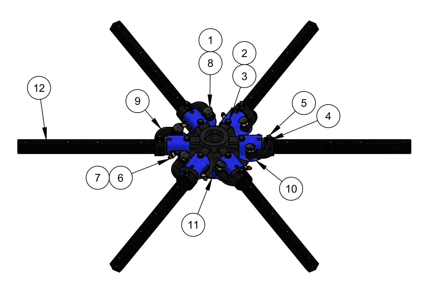 HDX615 Spider (Right Hand) Assembly Parts
