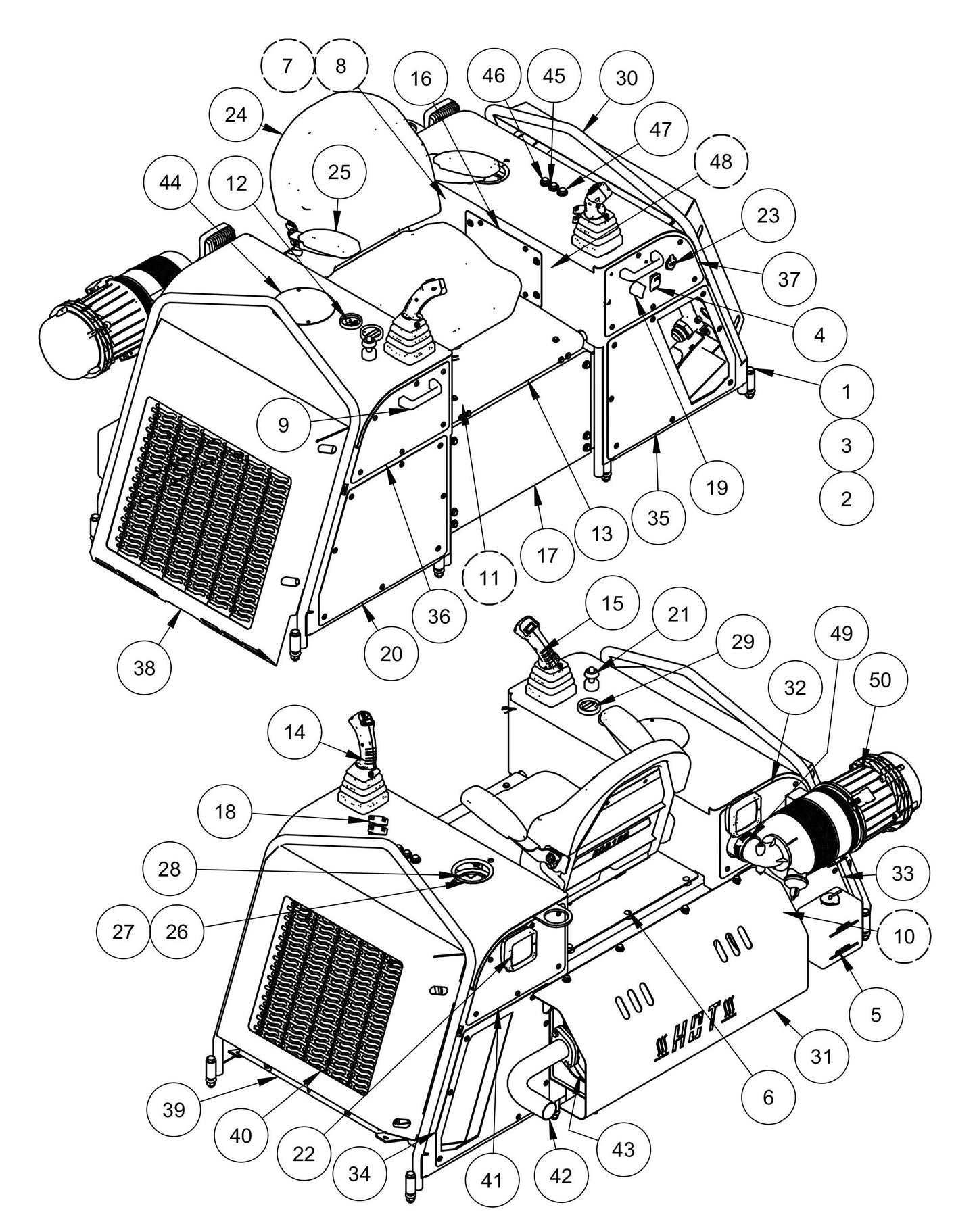 HDX615 Seat Frame Assembly Parts