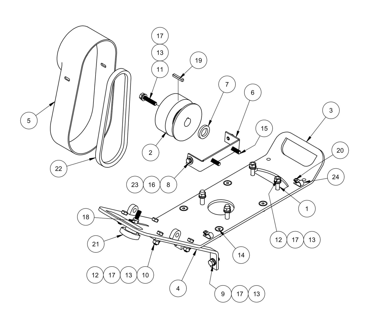 PRO424E-B Honda Engine Power Unit Base Assembly Parts