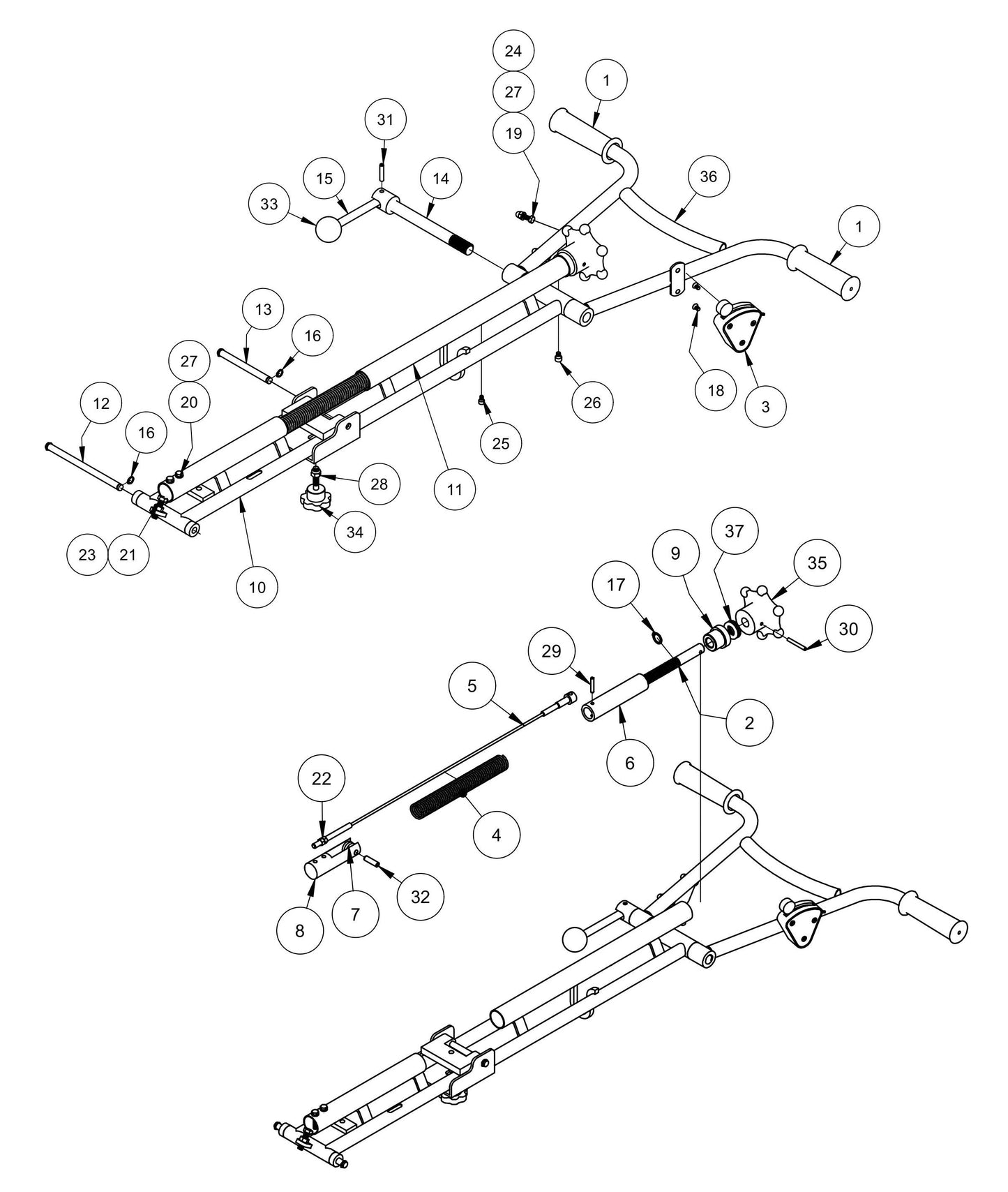 PRO424E-B Honda Engine Handle Assembly Parts