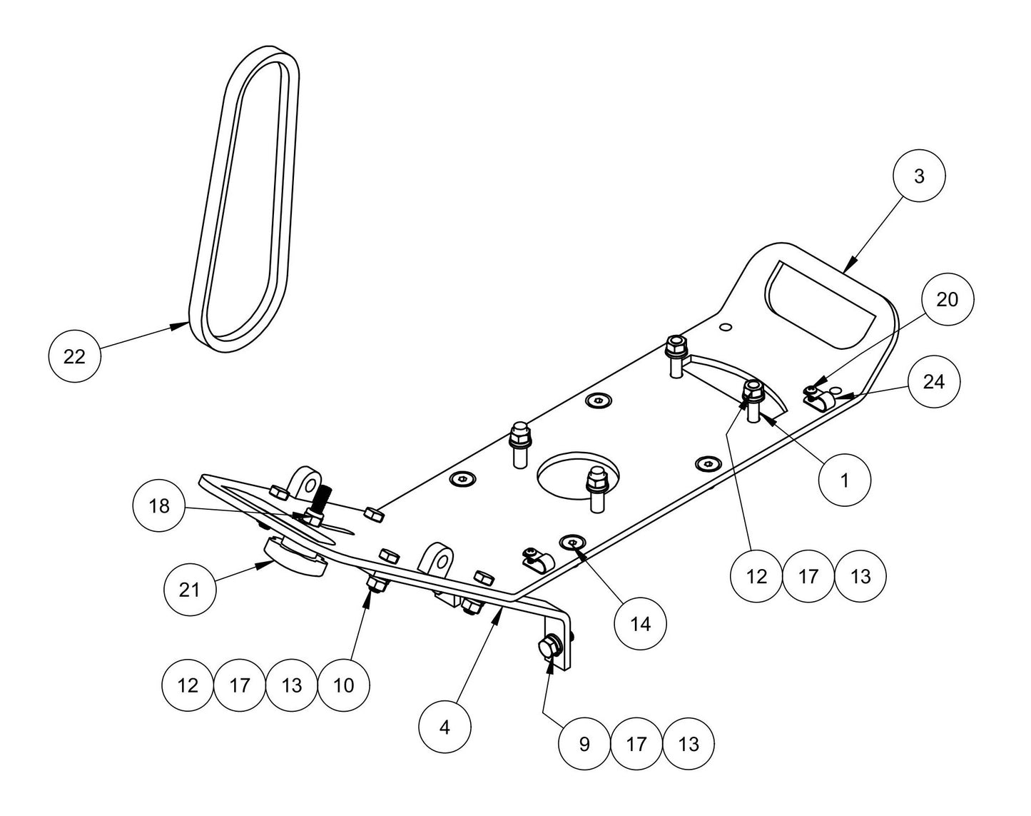 PRO424E-B Vanguard Engine Power Unit Base Assembly Parts