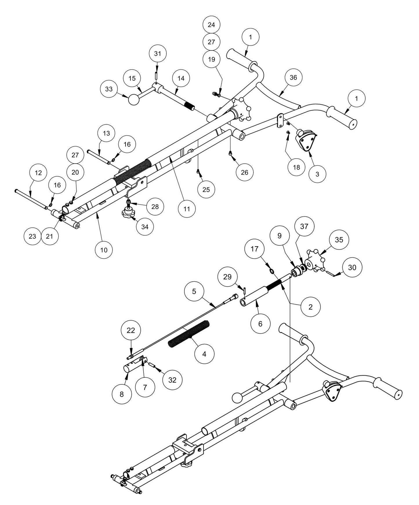 PRO424E-B Vanguard Engine Handle Assembly Parts