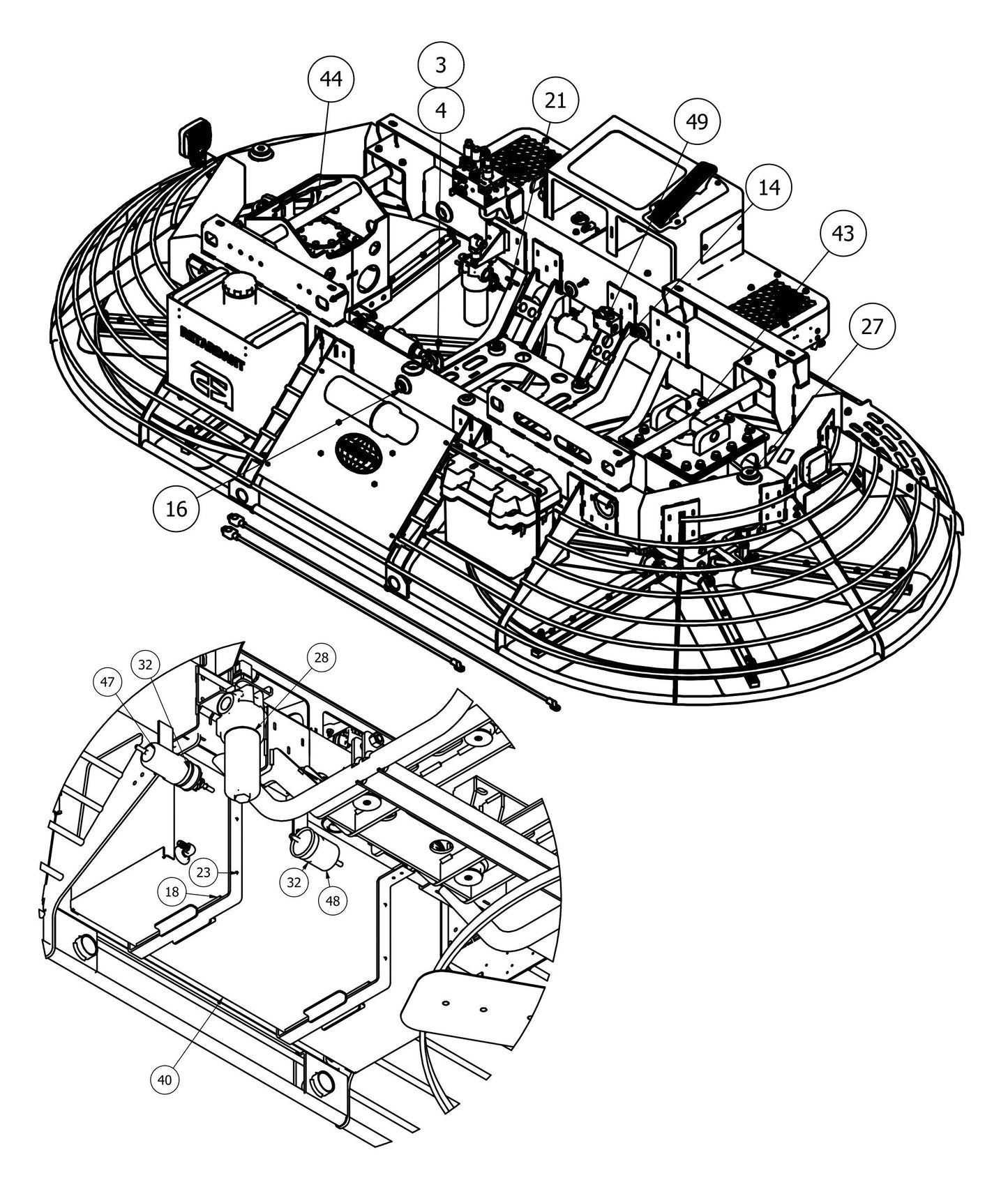 HDX705 Main Frame Assembly-2 Parts