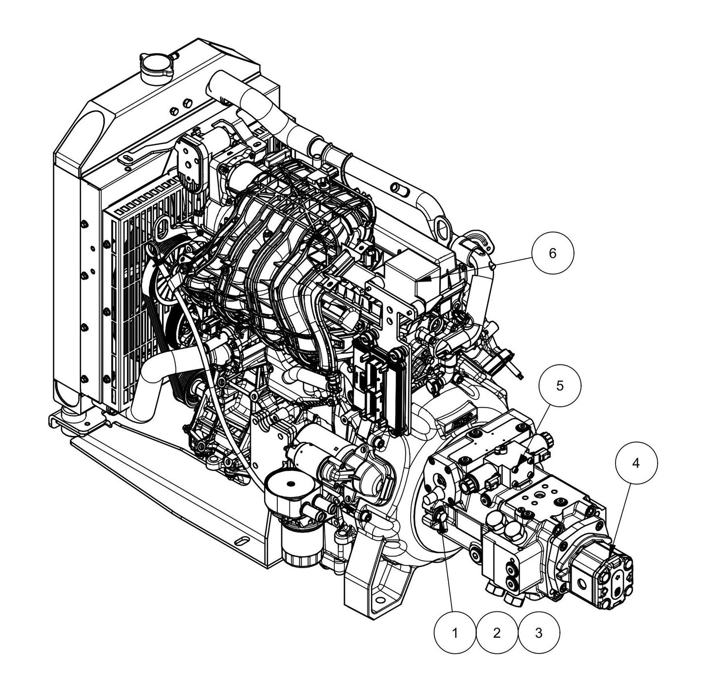 HDX705 Engine/Pump Assembly Parts