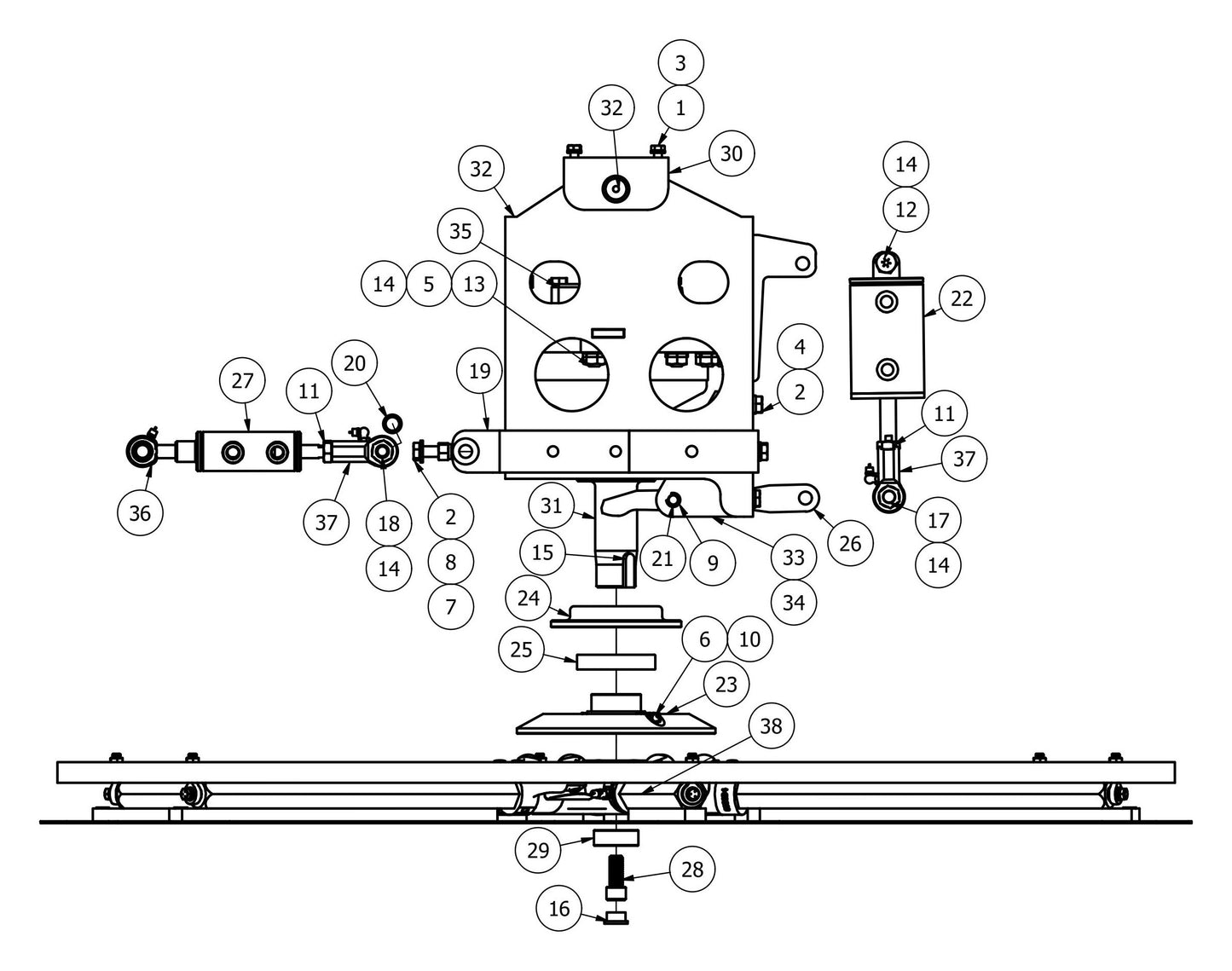 HDX705 Rotor (Left Hand) Assembly Parts