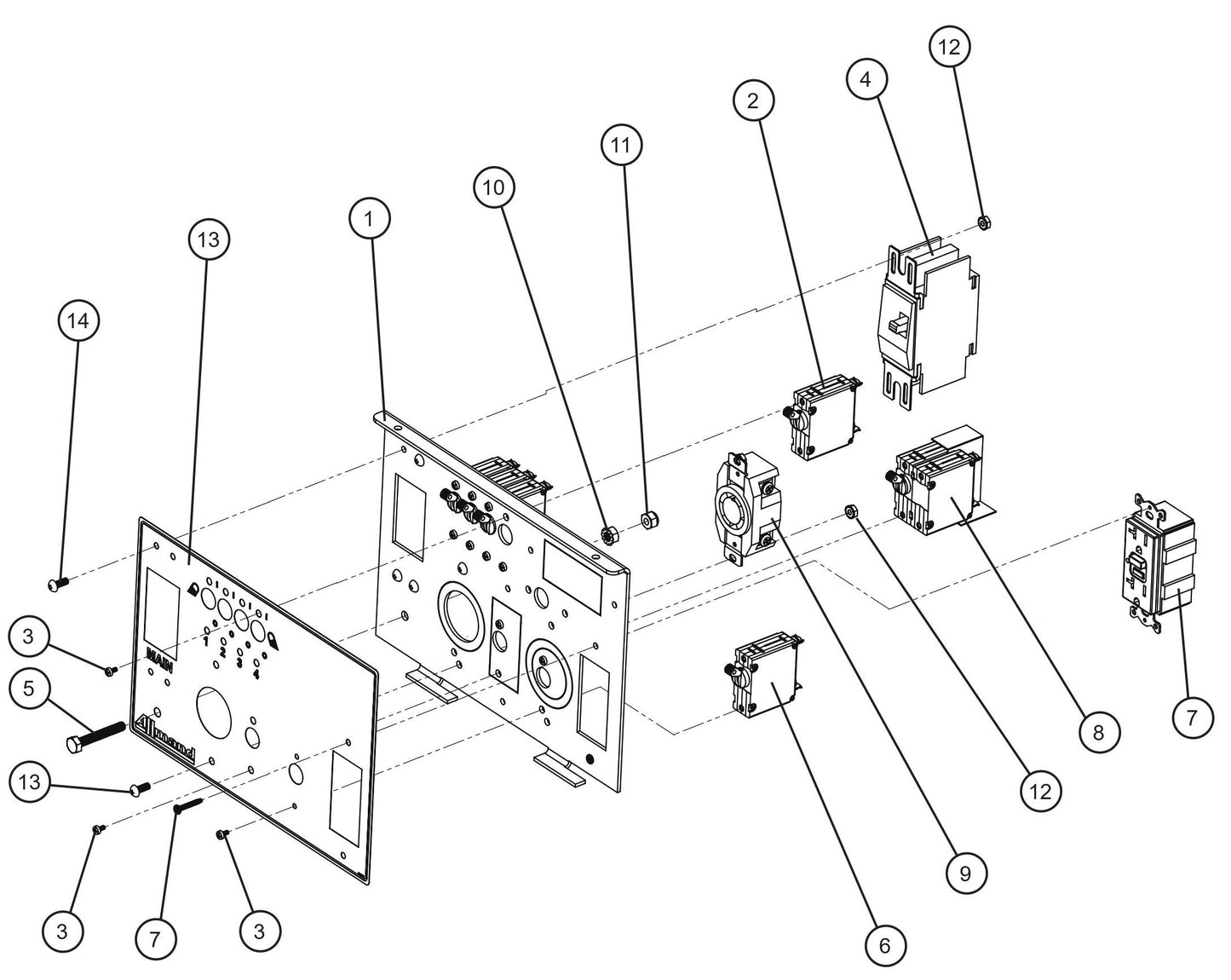 V Series Night-Lite Pro II 1-30AMP Twistlock 1-GFCI UL489 Outlet Package Parts By Allmand