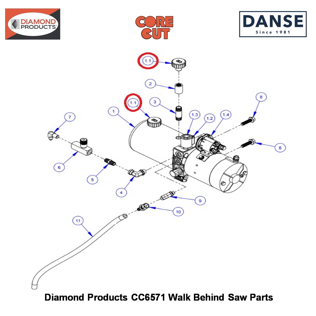 Breather Cap (concentric) 2700321 Fits Core Cut CC6571 Walk Behind Saw By Diamond Products