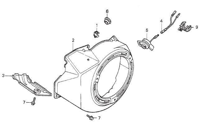 Fan Cover Assembly Parts- WM120PH, WM120SH Honda GX390K1QA2/GX390U1QA2