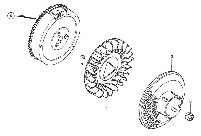 Flywheel Assembly Parts- WM120PH, WM120SH Honda GX390K1QA2/GX390U1QA2