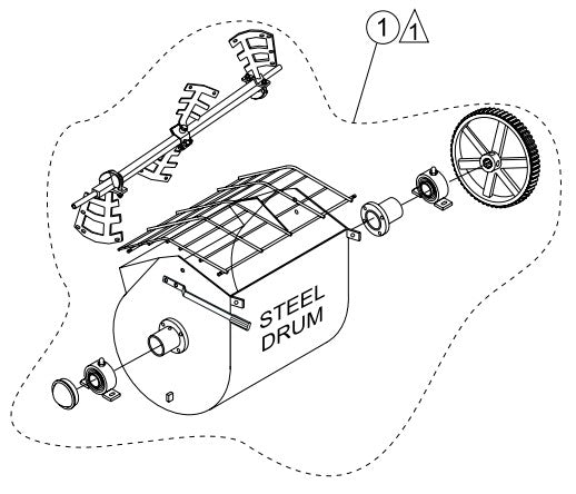 Drum and Paddle Shaft Complete Assembly Parts- WM63H5, WM63H8, WM63E HONDA GX160UT1HX2/GX240UT1HA2 GASOLINE ENGINES