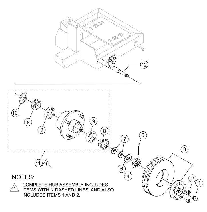 Axle Assembly Parts- WM63H5, WM63H8, WM63E HONDA GX160UT1HX2/GX240UT1HA2 GASOLINE ENGINES
