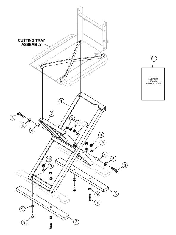 Support Stand Assembly Parts- MP115E, MP120E, MP1H 1.5 HP 1Ø ELECTRIC MOTOR, 2.0 HP 1Ø ELECTRIC MOTOR, 4.8 HP HONDA GASOLINE ENGINE