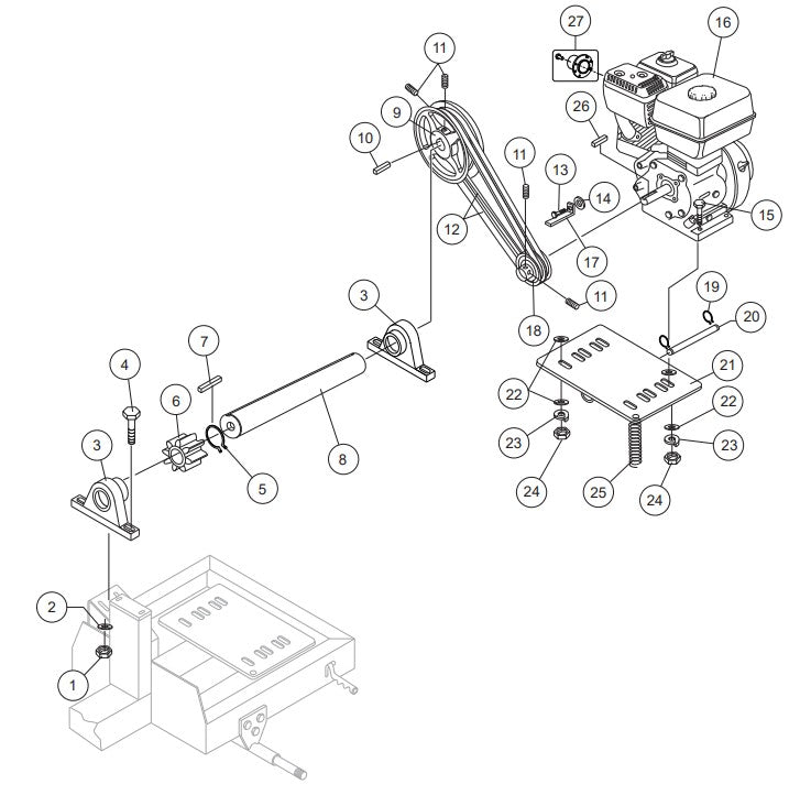 Engine Assembly Parts-WM63SLF MPOWER 177F-BH 9.0 HP GASOLINE ENGINE