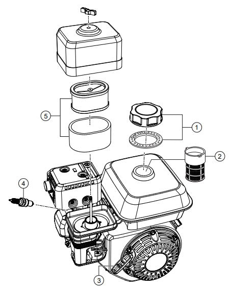 Engine Service Parts Assembly Parts-WM63SLF MPOWER 177F-BH 9.0 HP GASOLINE ENGINE