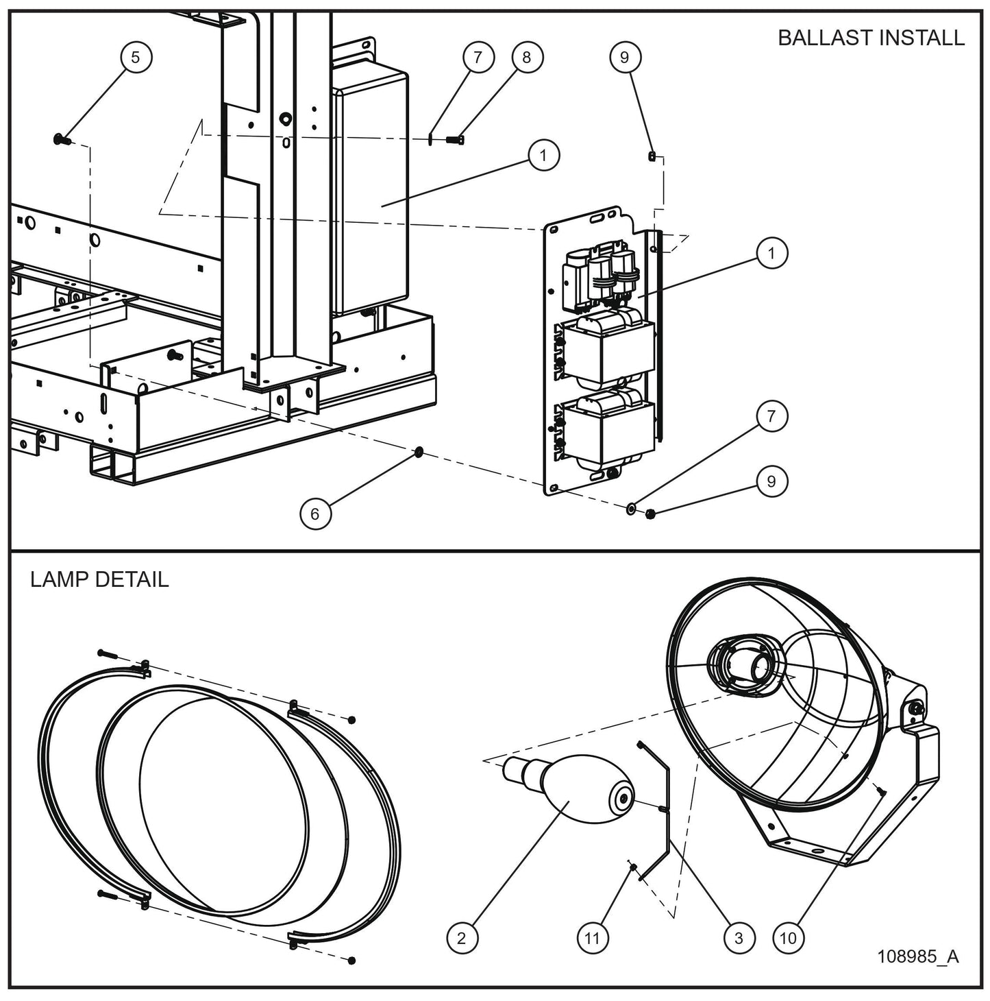 V Series Night-Lite Pro II 1000W HPS Lamps with 60Hz 120V Ballast Boxes Parts By Allmand