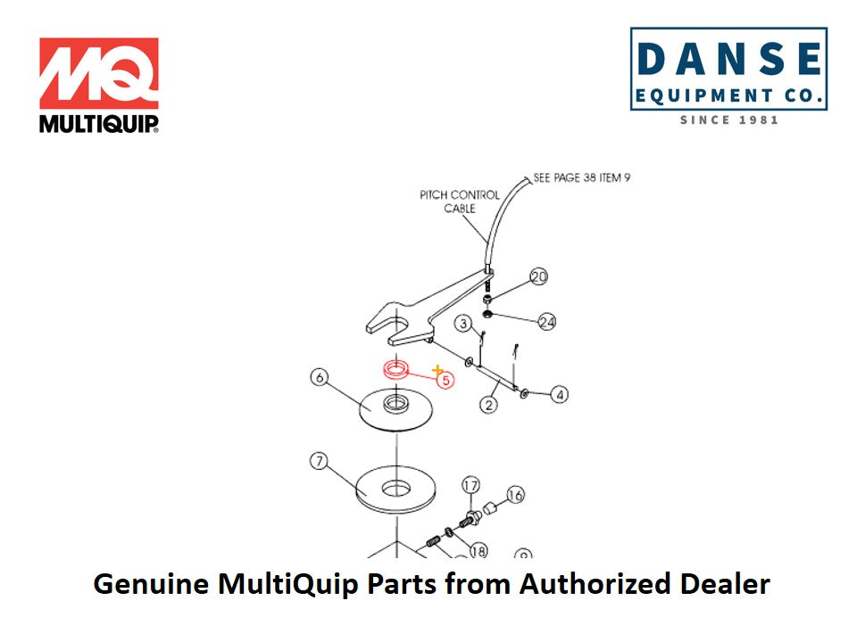 10607 Bearing, Thrust 6207, Sealed Both Sides For CA4HM-Series Whiteman Walk-Behind Power Trowels By Multiquip