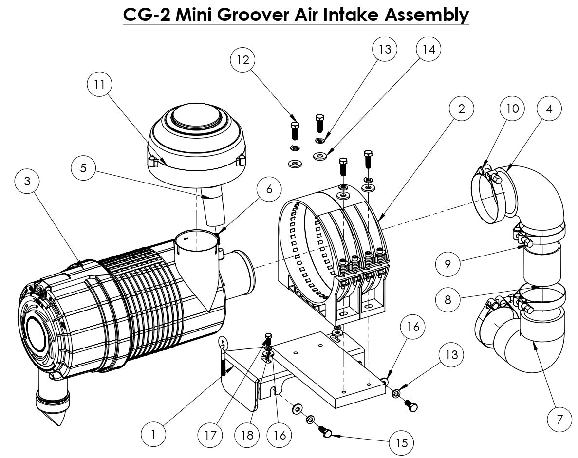 CG-2 (Diesel) Mini Groover Air Intake Assembly