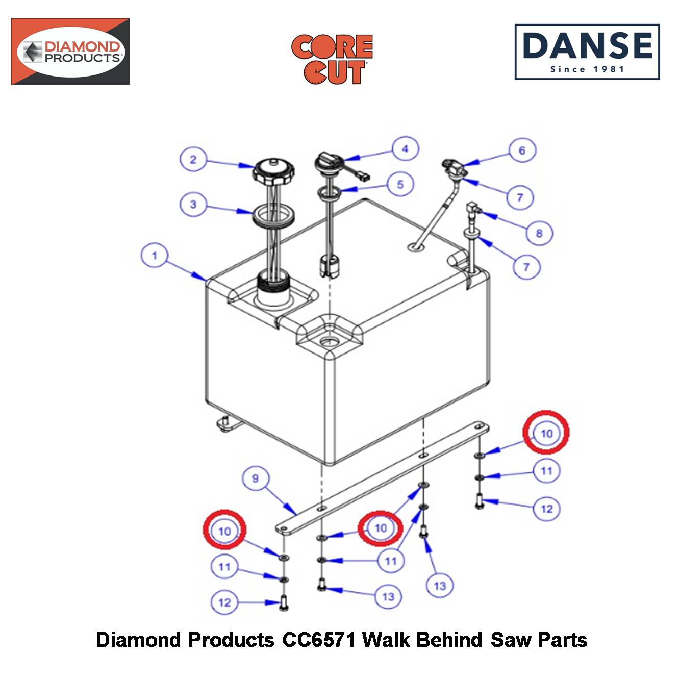 5/16" Flat Washer Sae (11/16"OD) 2900022 Fits Core Cut CC6571 Walk Behind Saw By Diamond Products