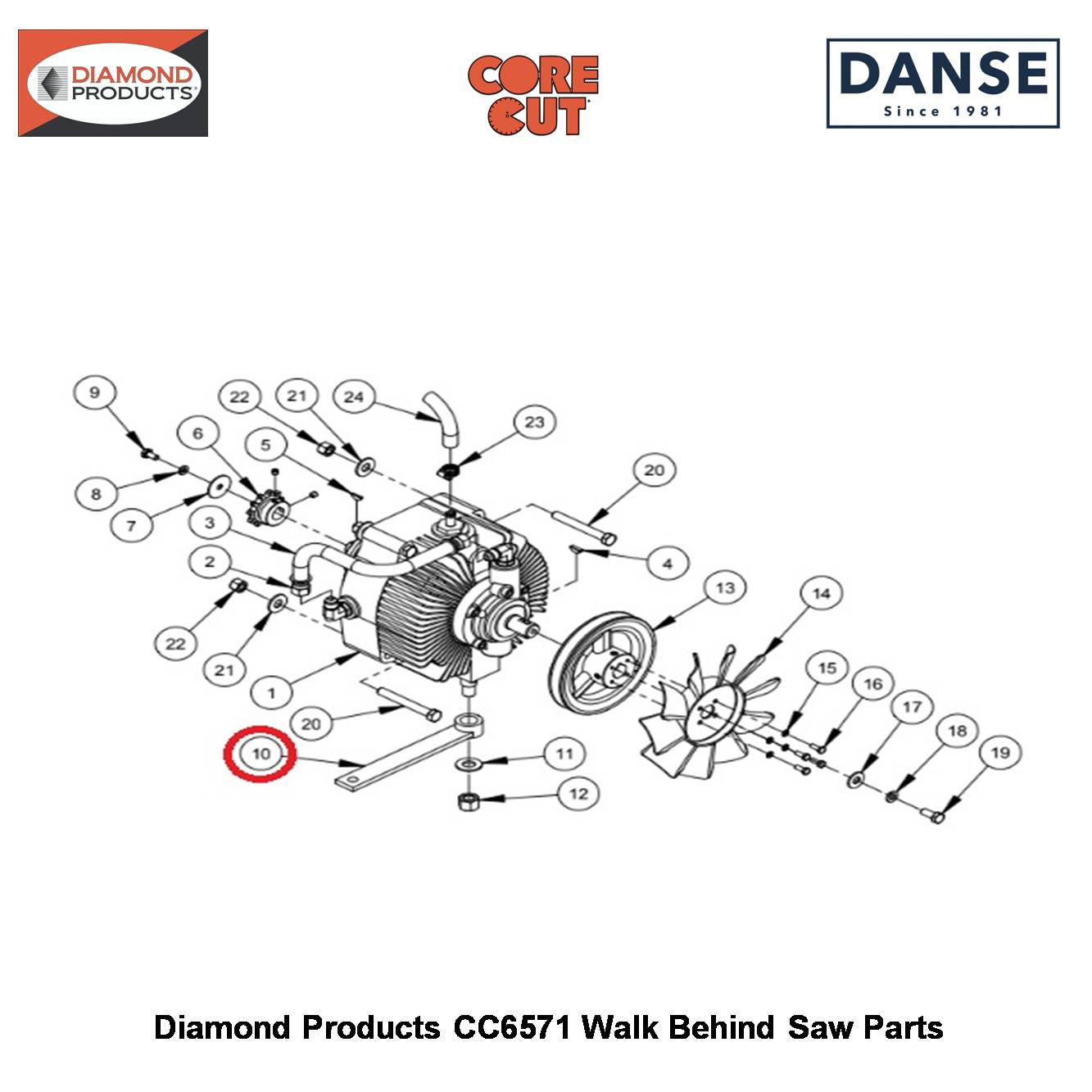 Shift Lever (eaton) 6010064 Fits Core Cut CC6571 Walk Behind Saw By Diamond Products