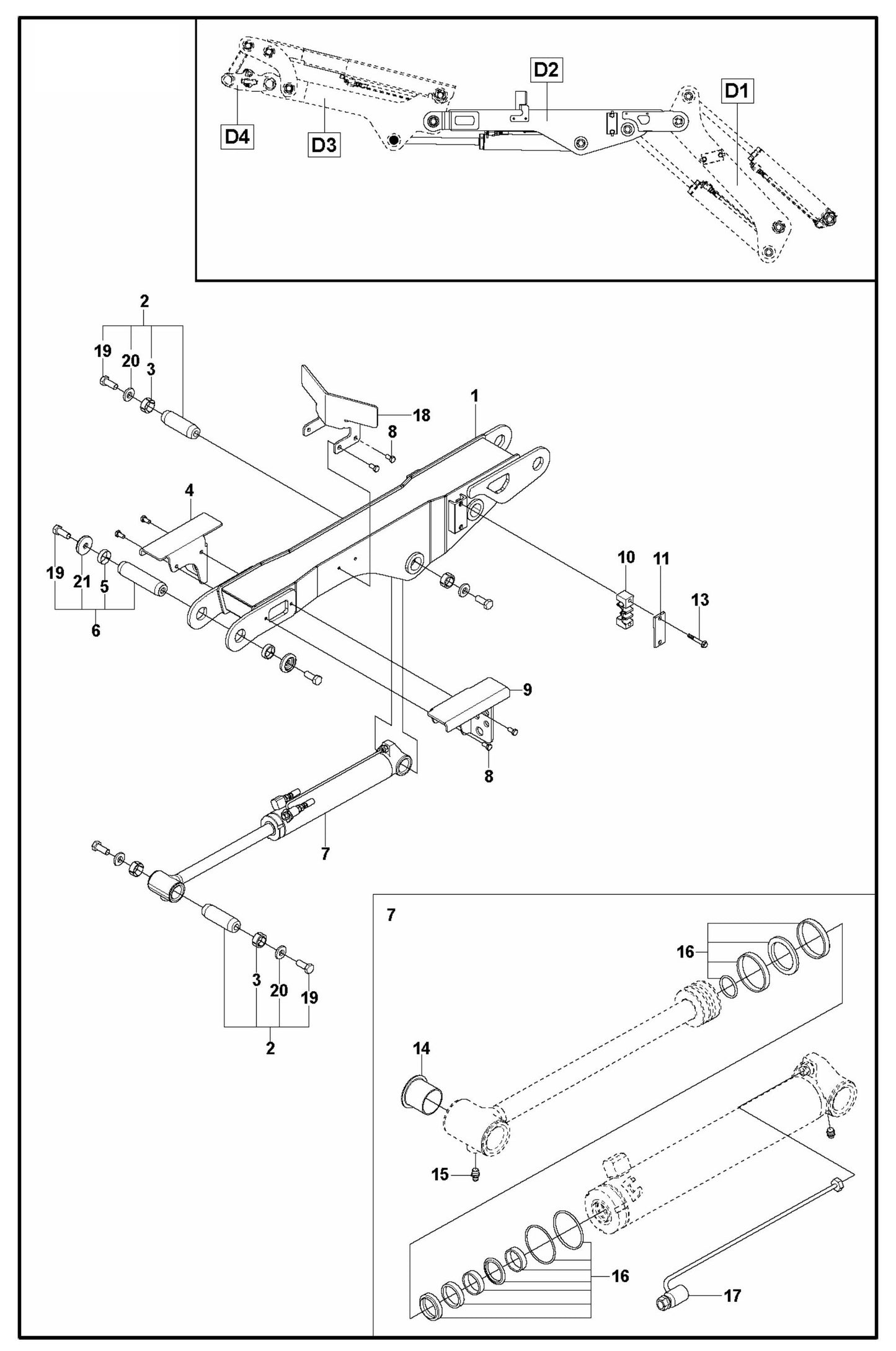 DXR 145 Arm Two Assembly Parts