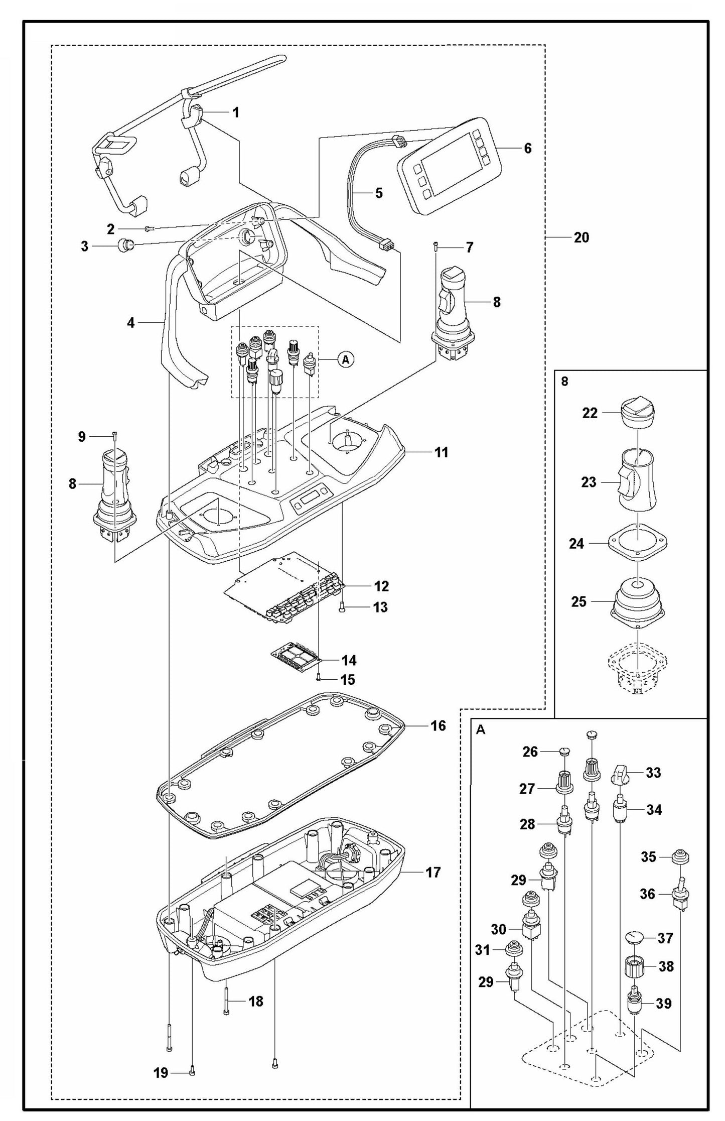 DXR 145 Remote Control Assembly Parts