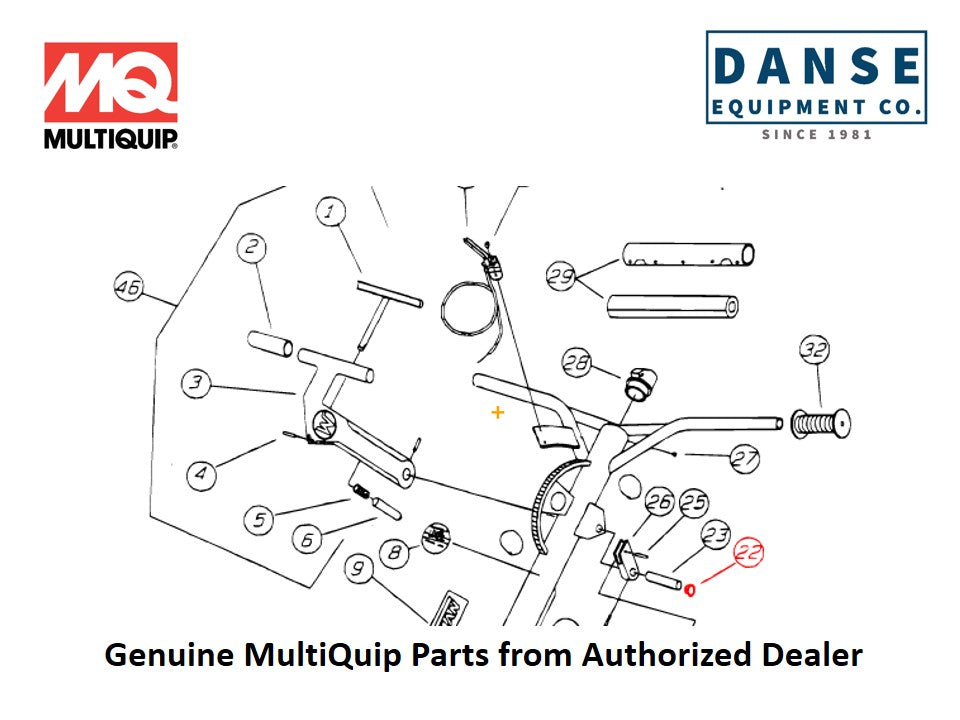 1115 Cable Standard Handle For Epoxy-Series Whiteman Walk-Behind Power Trowels By Multiquip
