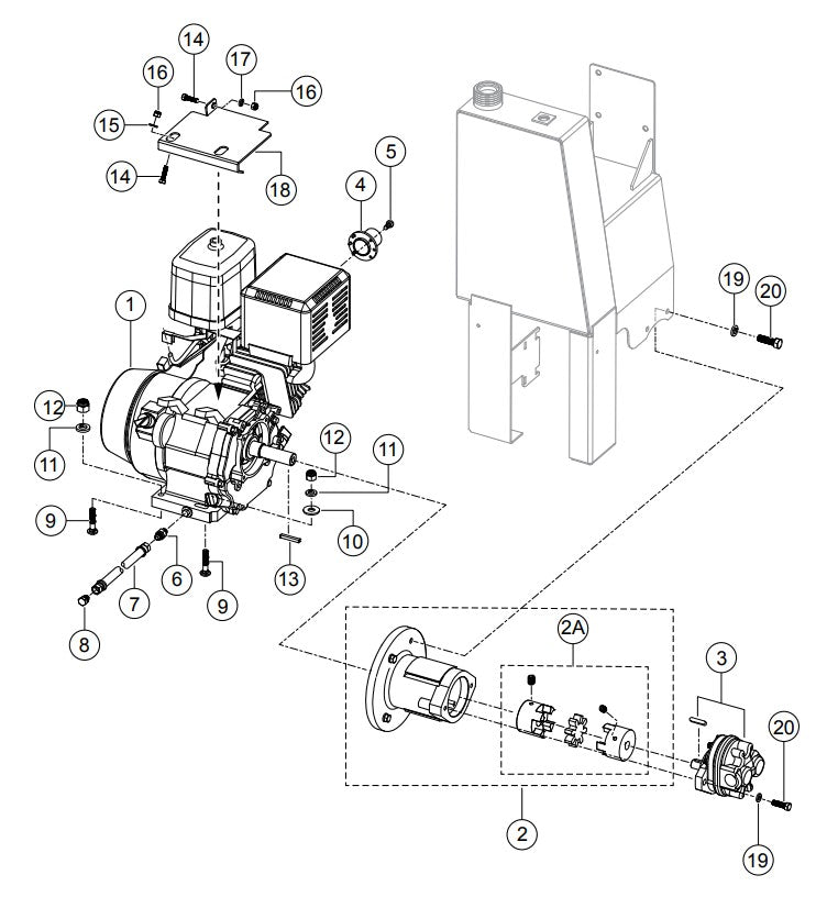 Engine Assembly Parts- PRO12/PRO12E51, PRO12E53/PRO12E53-460V HONDA GX390RT2-QNB2 GASOLINE ENGINE/ TECO WESTINGHOUSE 5HP ELECTRIC MOTOR