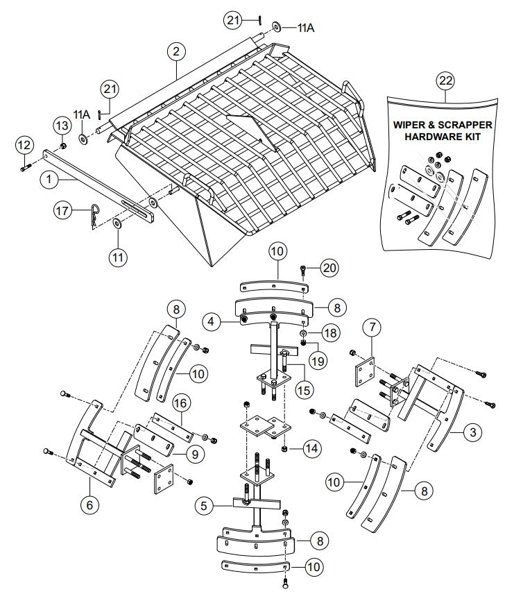 Paddle Blades Assembly Parts- PRO12C/PRO12E51C, PRO12E53C/PRO12E53-460VC HONDA GX390RT2-QNB2 GASOLINE ENGINE/ TECO WESTINGHOUSE 5HP ELECTRIC MOTOR