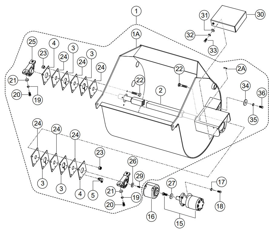 Drum Assembly Parts- PRO12C/PRO12E51C, PRO12E53C/PRO12E53-460VC HONDA GX390RT2-QNB2 GASOLINE ENGINE/ TECO WESTINGHOUSE 5HP ELECTRIC MOTOR