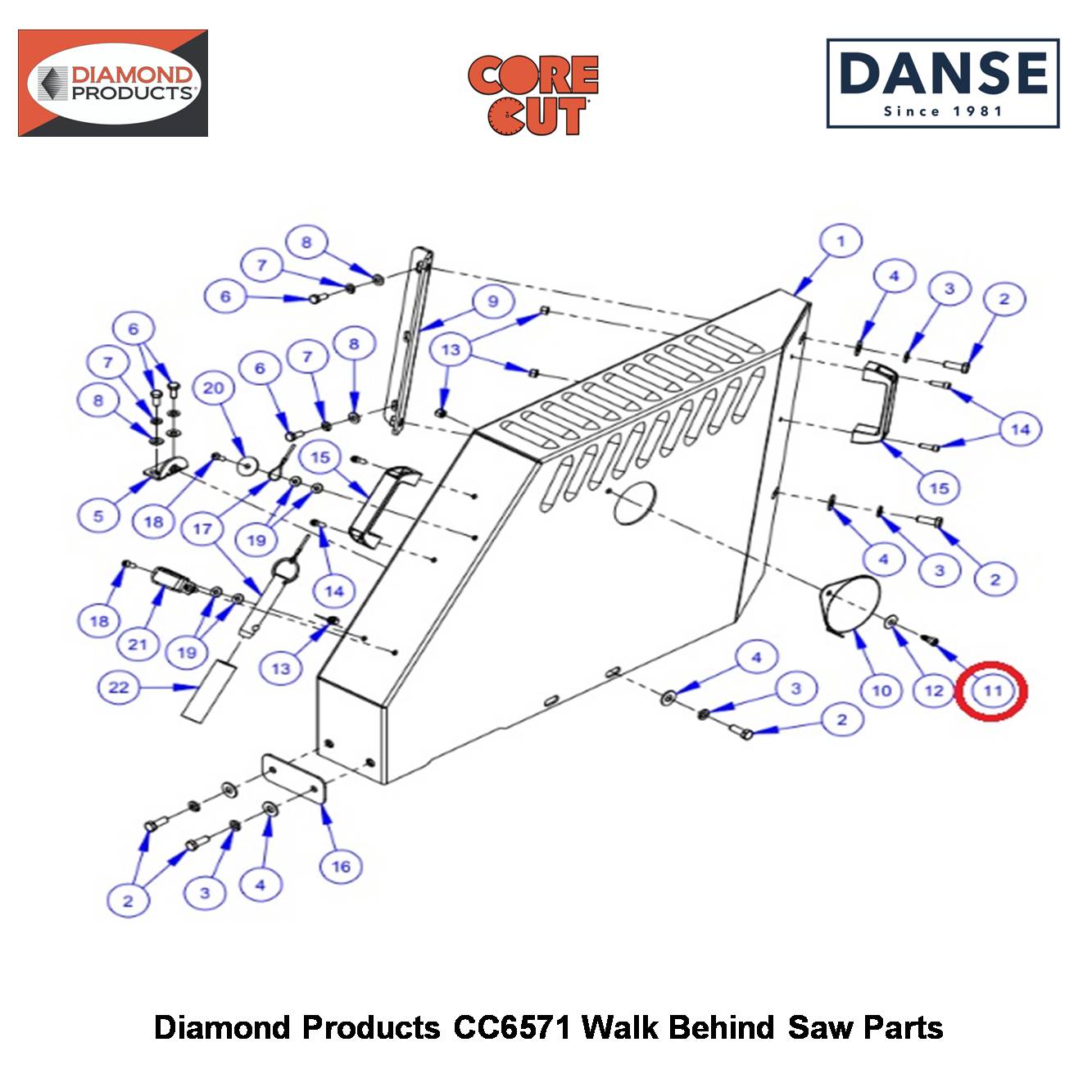 5/16"X1/4" Shoulder Screw 2900246 Fits Core Cut CC6571 Walk Behind Saw By Diamond Products