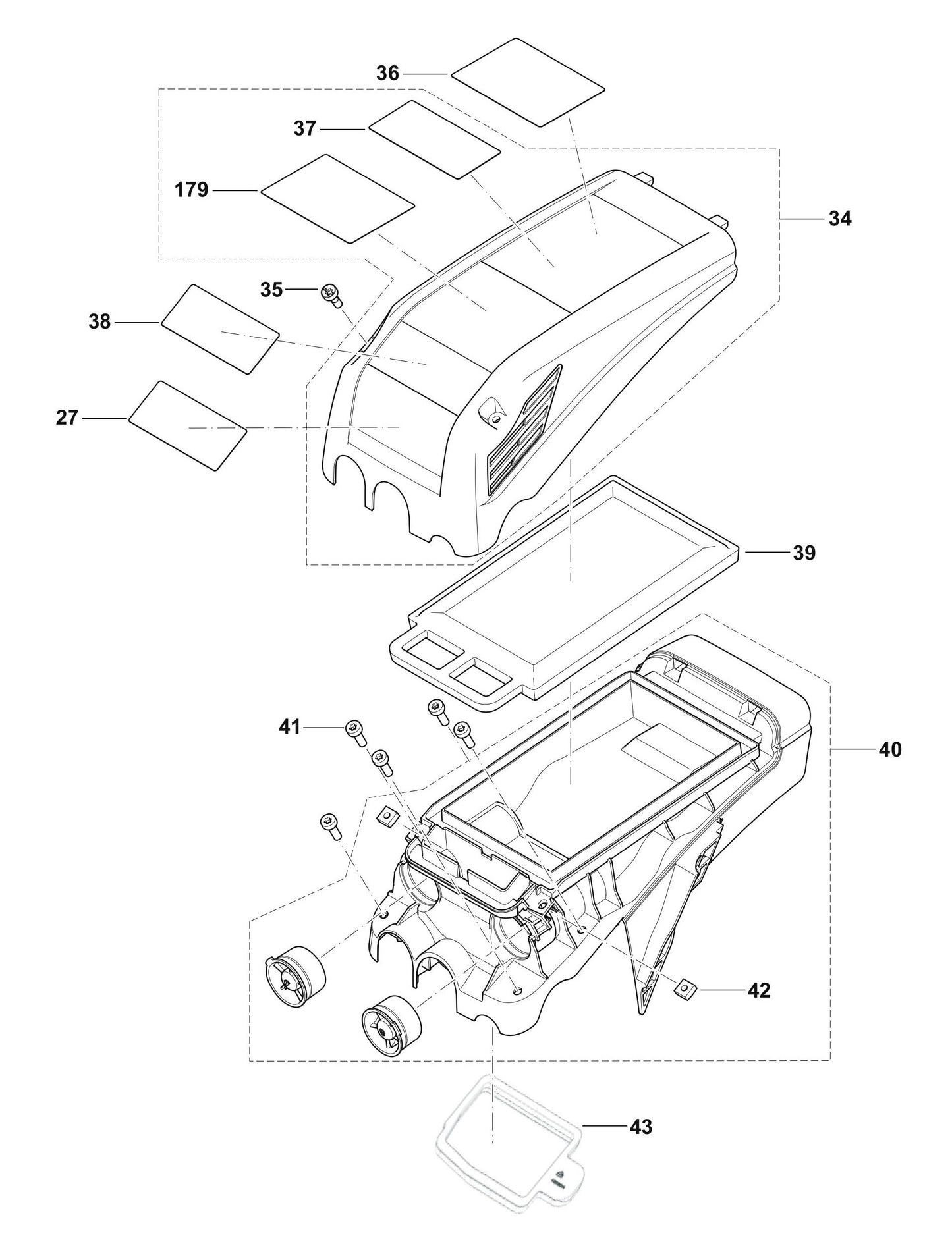 EK6101, PC-6114 Cover, Air Filter Assembly Parts