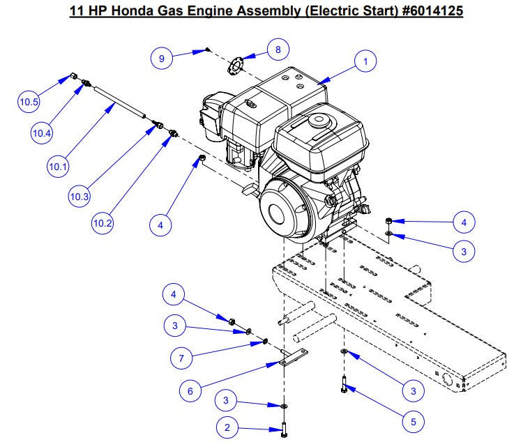 CC800M 11 HP Honda Gas Engine Assembly Parts Electric Start