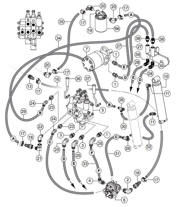 Hydraulic Assembly Parts- PRO12C/PRO12E51C, PRO12E53C/PRO12E53-460VC HONDA GX390RT2-QNB2 GASOLINE ENGINE/ TECO WESTINGHOUSE 5HP ELECTRIC MOTOR