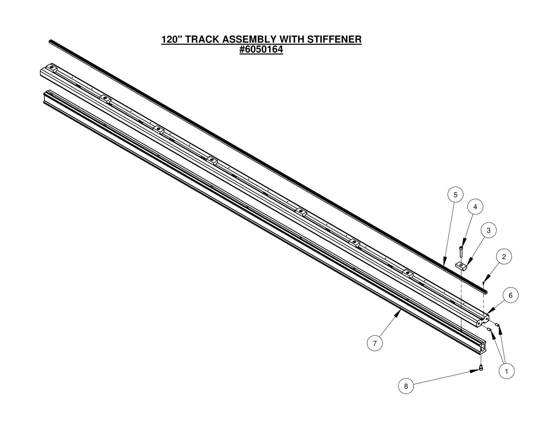 CC1600 120" Track Assembly With Stiffener