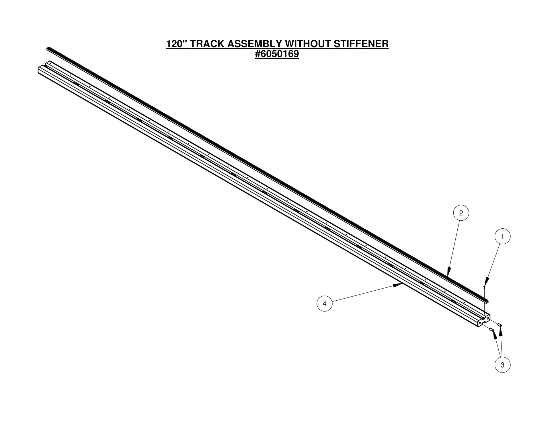 CC1600 120" Track Assembly Without Stiffener