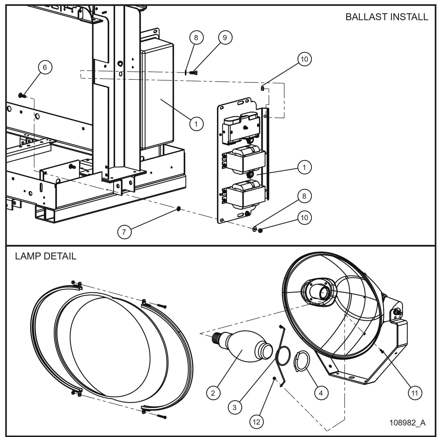 V Series Night-Lite Pro II 1250W Lamps with 60Hz 120V Ballasts Parts By Allmand