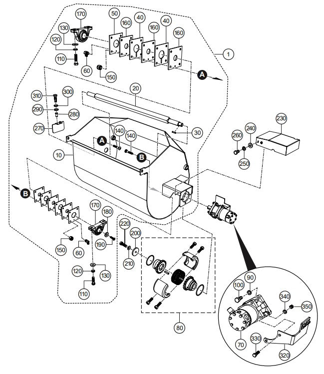 Drum Assembly Parts- PRO20 VANGUARD 18HP GASOLINE ENGINE