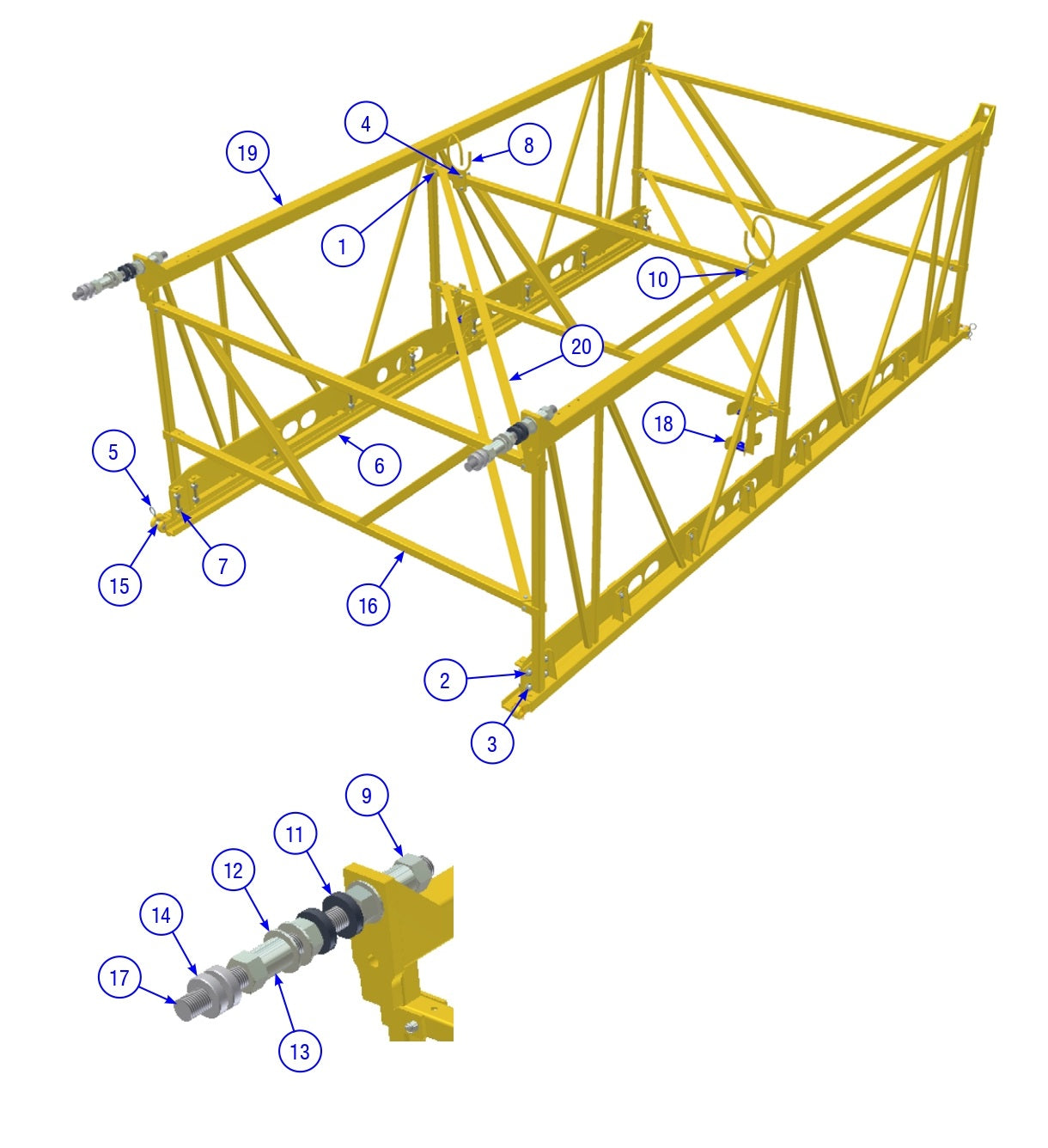 BDF6048B 12’ Frame Assembly Parts by Allen Engineering