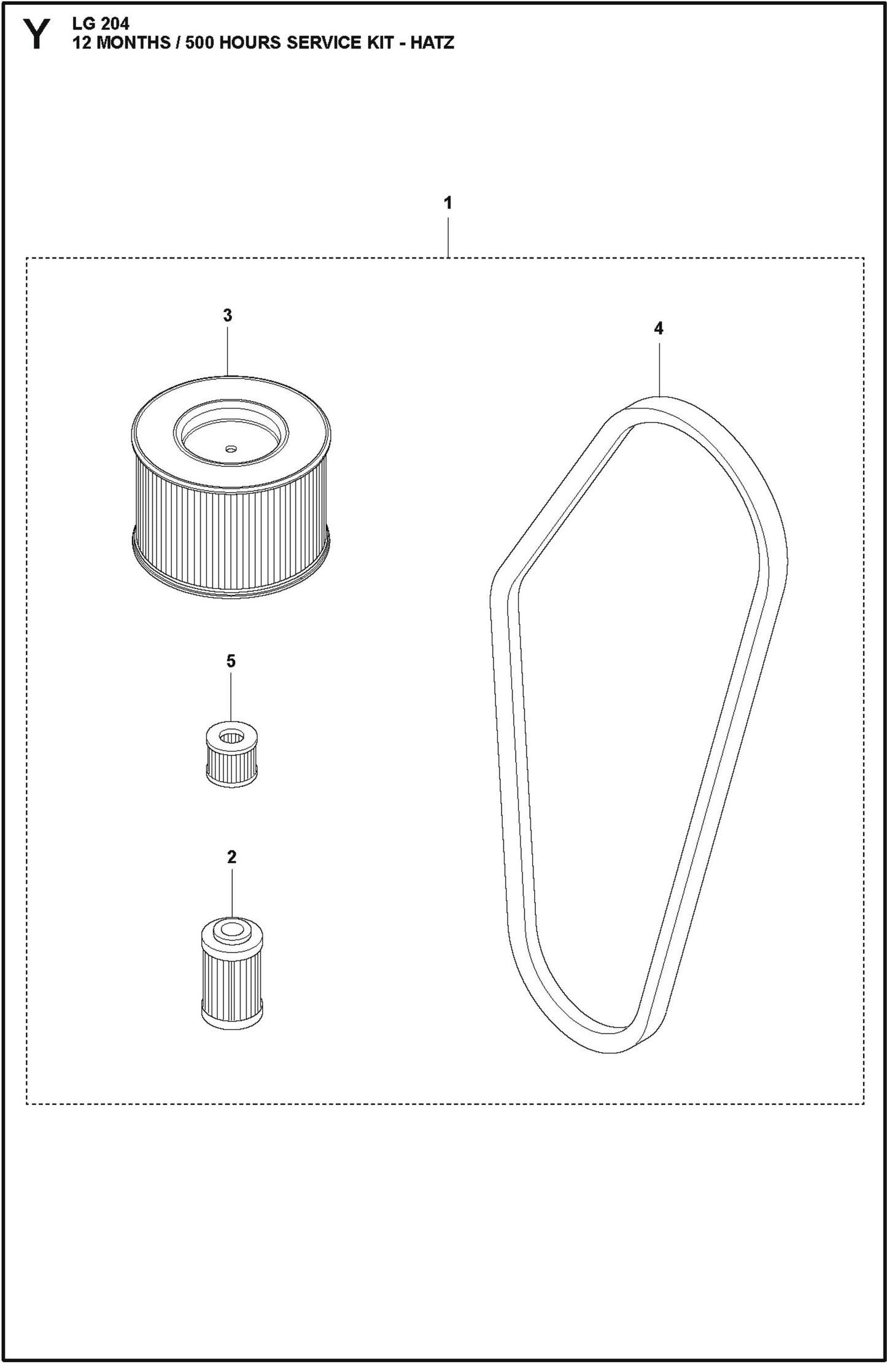 12 Months / 500 Hours Service Kit - Hatz Parts For LG 204 Petrol By Husqvarna