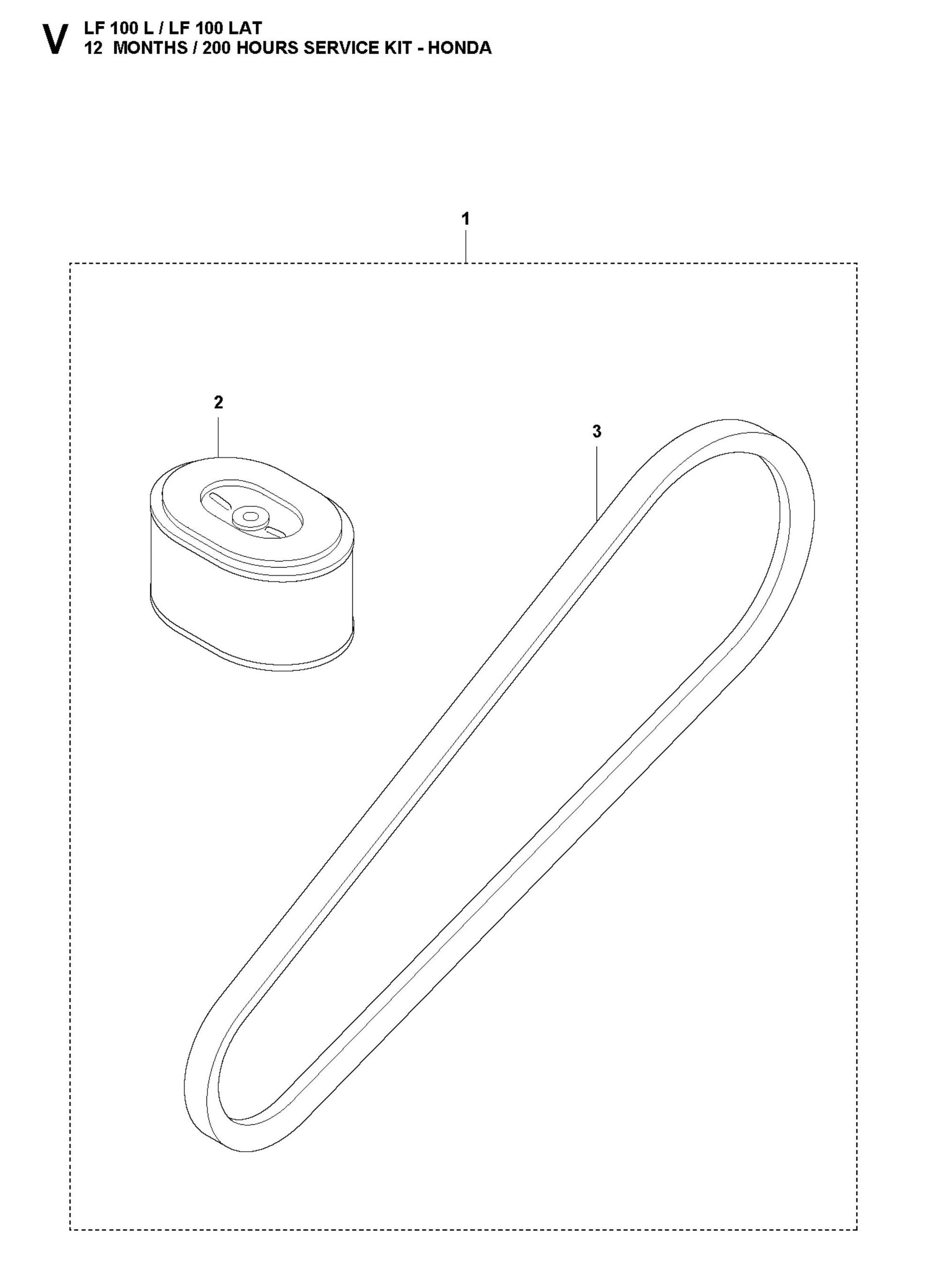 12 Months-200 Hours Service Kit-Honda Parts For LF 100 LAT Petrol By Husqvarna