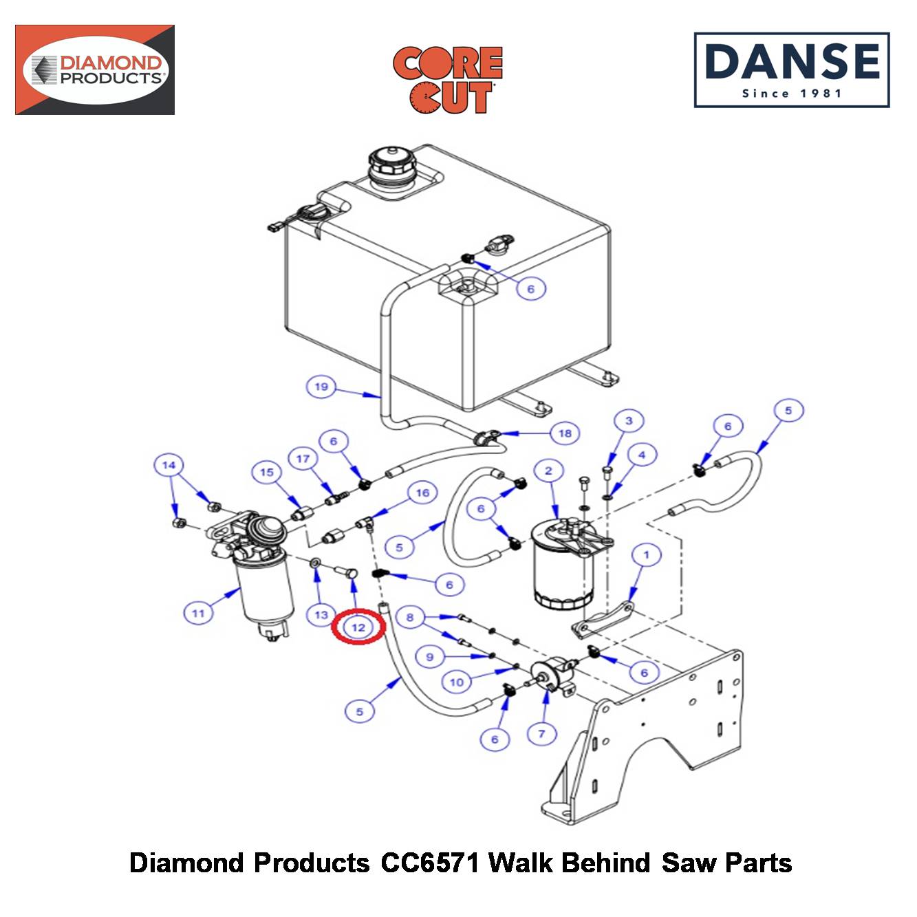 M10 X 30 Hex Hd. Capscrew Class 8.8 Zinc 2900223 Fits Core Cut CC6571 Walk Behind Saw By Diamond Products