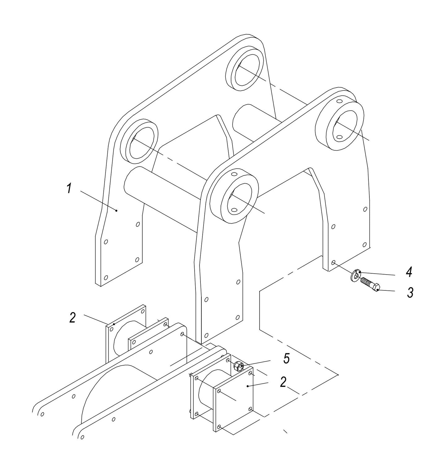 HP135 II (Serial Number 1356000 -1356499) Hanger Bracket and Mounting Assembly-1 Parts