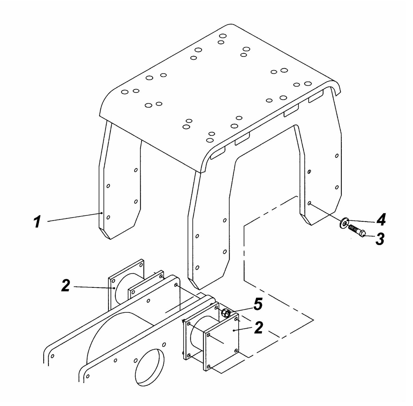 HP135 II (Serial Number 1356000 -1356499) Hanger Bracket and Mounting Assembly-2 Parts