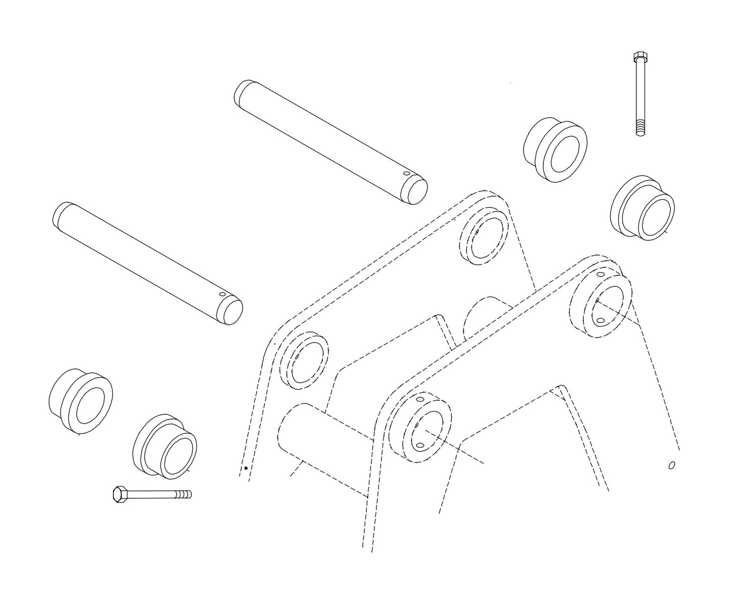 HP135 II (Serial Number 1356000 -1356499) Mounting Pin Kit Assembly Parts