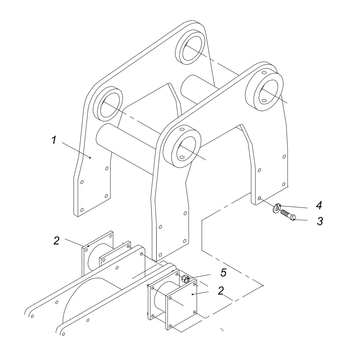 HP135 II (Serial Number 1356500-Up) Hanger Bracket and Mounting Assembly-1 Parts