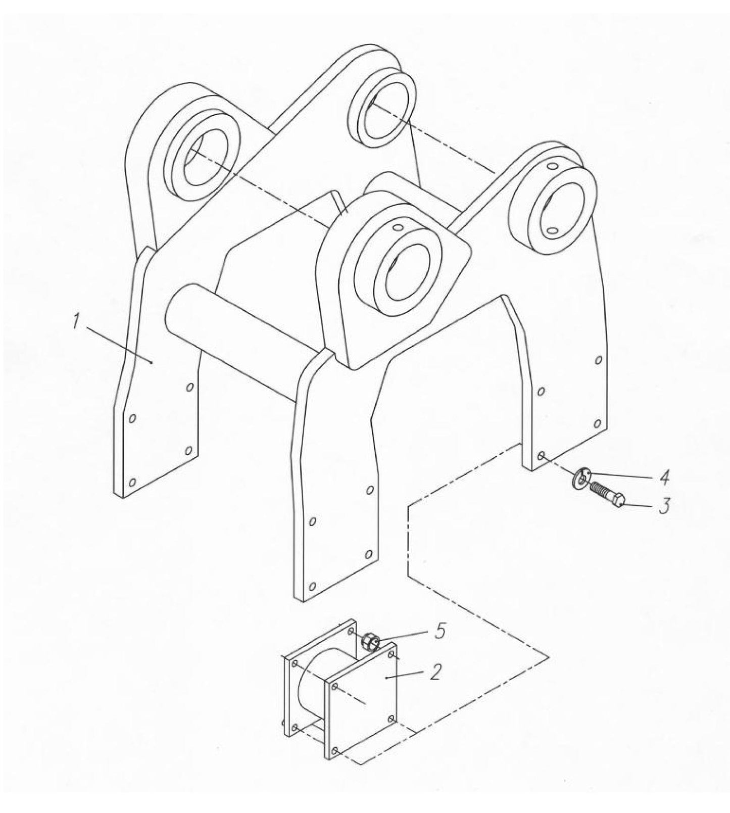 HP135 II (Serial Number 1356500-Up) Hanger Bracket and Mounting Assembly-3 Parts